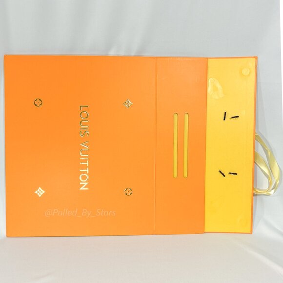 LOUIS VUITTON Orange Foldover Open Sleeve Magnetic Gift Box 16.5 x 13.75 x 4.75 - Picture 12 of 16